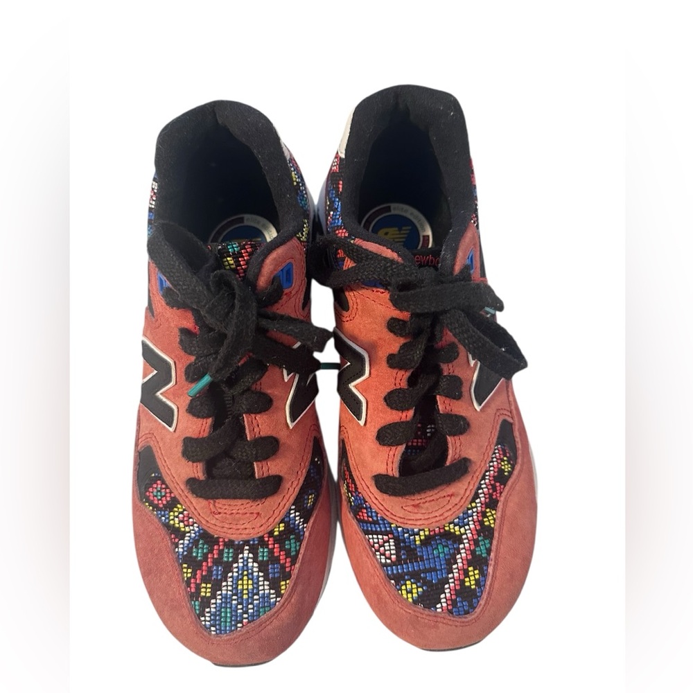 New Balance 580 Elite Edition WRT580HG Rust Red Multi Woven Suede Sneakers 7